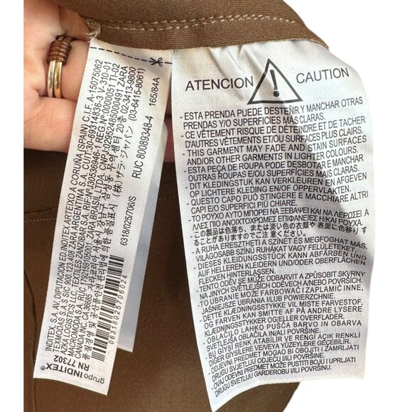 NWOT Zara Faux Suede Sleeveless Belted Long Trenchcoat Jacket Taupe/Tan - Picture 6 of 6